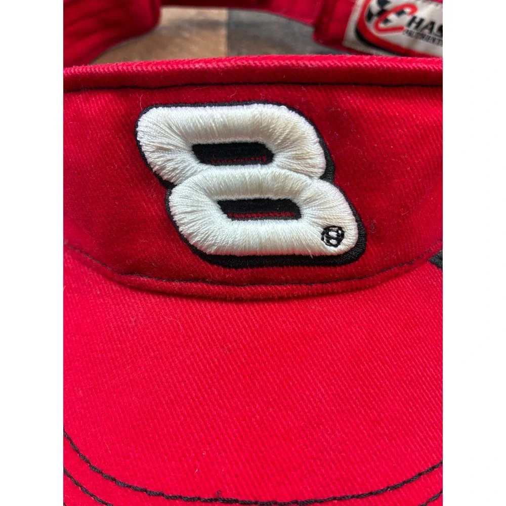 Chase Authentics Dale Earnhardt Jr #8 Visor Youth Red Good NASCAR Racing Hat